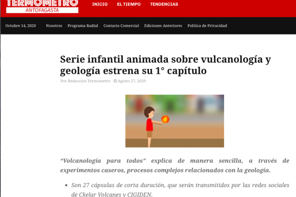 Termómetro.cl: Serie infantil animada sobre vulcanología y geología estrena su 1° capítulo