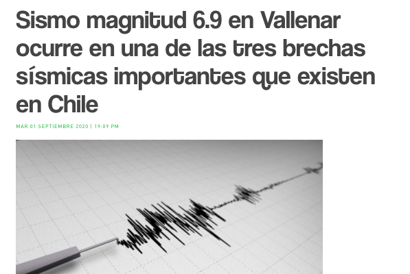 Candelaria Radio: Sismo magnitud 6.9 en Vallenar ocurre en una de las tres brechas sísmicas importantes que existen en Chile