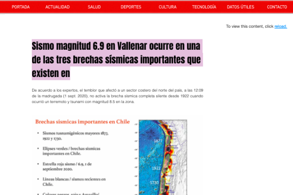 Al Día.cl: Sismo magnitud 6.9 en Vallenar ocurre en una de las tres brechas sísmicas importantes que existen en Chile