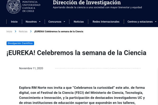 Investigación.uc.cl: ¡EUREKA! Celebremos la semana de la Ciencia