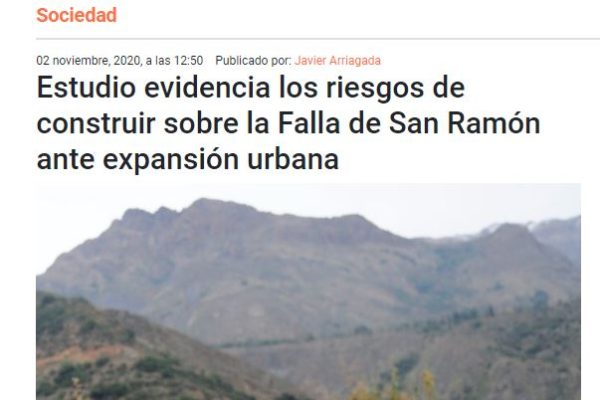 Página 7.cl: Estudio evidencia los riesgos de construir sobre la Falla de San Ramón ante expansión urbana