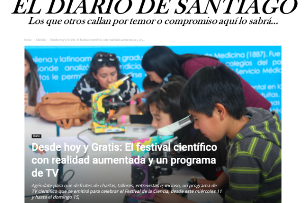Radio Santiago.cl : Desde hoy y Gratis: El festival científico con realidad aumentada y un programa de TV