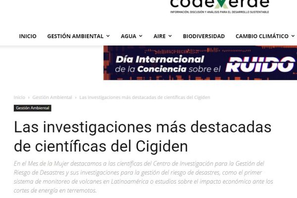 CodexVerde.cl: Las investigaciones más destacadas de científicas del Cigiden.