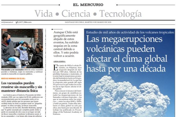 El Mercurio: Las megavolcánicas pueden afectar el clima global hasta por una década.