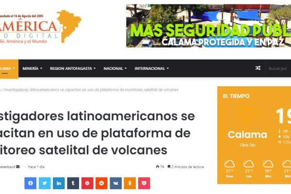 El America: Investigadores latinoamericanos se capacitan en uso de plataforma de monitoreo satelital de volcanes.