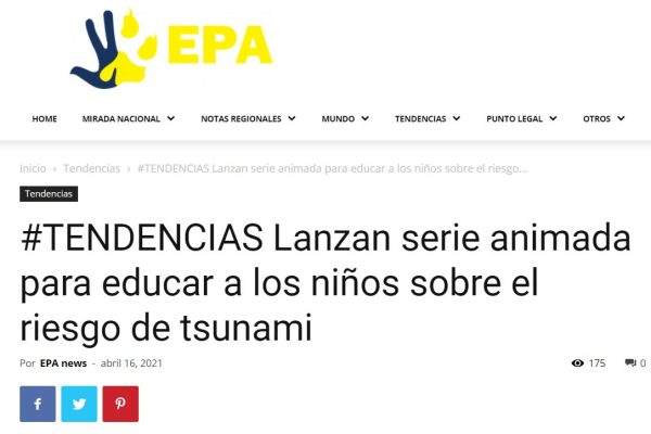 Epanews.cl: Lanzan serie animada para educar a los niños sobre el riesgo de tsunami.