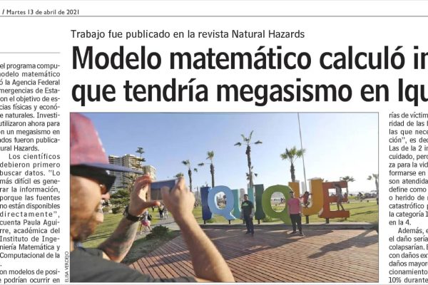 LUN: Modelo matemático calculó impacto que tendría megasismo en Iquique.
