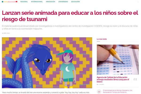 Portal Educación.cl: Lanzan serie animada para educar a los niños sobre el riesgo de tsunami.