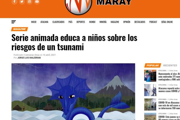 RadioMaray.cl: Serie animada educa a niños sobre los riesgos de un tsunami.