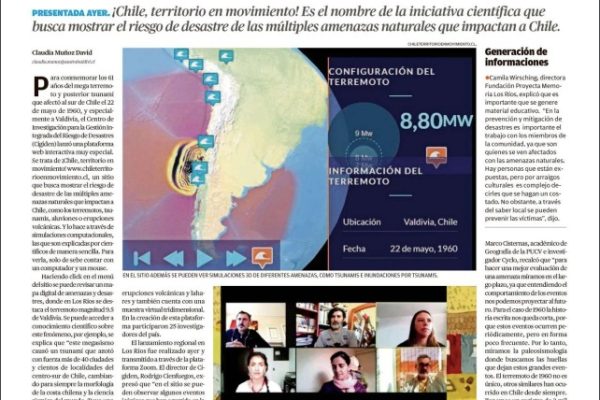 Diario Austral: Investigadores crearon plataforma interactiva para aprender sobre terremotos y tsunamis