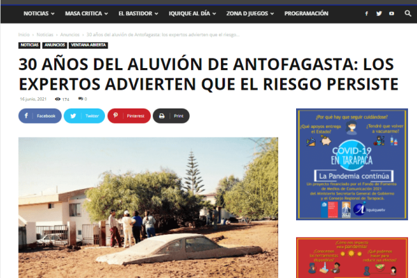 Iquiquetv.cl – 30 años del aluvión de Antofagasta: Los expertos advierten que el riesgo persiste