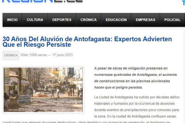 Region2.cl – 30 Años Del Aluvión de Antofagasta: Expertos advierten que el riesgo persiste.