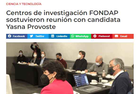 G5noticias.cl: Centros de investigación FONDAP sostuvieron reunión con candidata Yasna Provoste