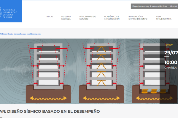 Ing.uc.cl: Webinar “Diseño sísmico basado en el desempeño”