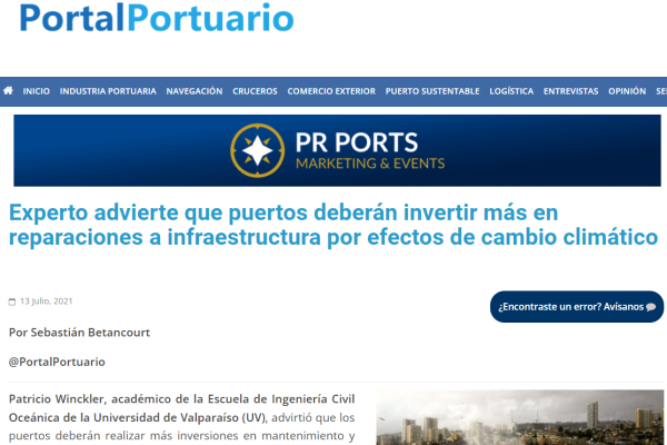 Portalportuario.cl: Experto advierte que puertos deberán invertir más en reparaciones a infraestructura por efectos de cambio climático