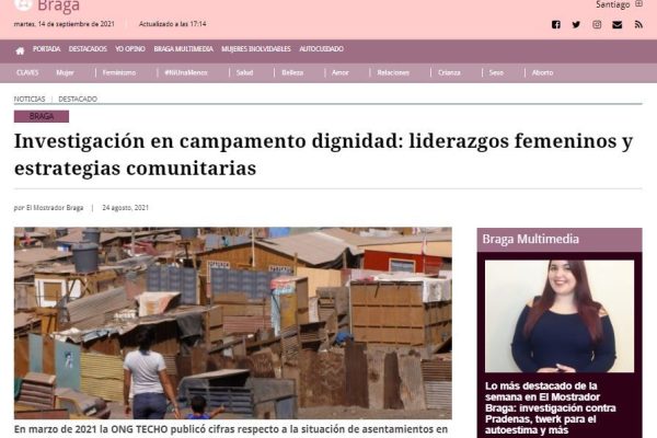 El Mostrador: Investigación en campamento dignidad: liderazgos femeninos y estrategias comunitarias