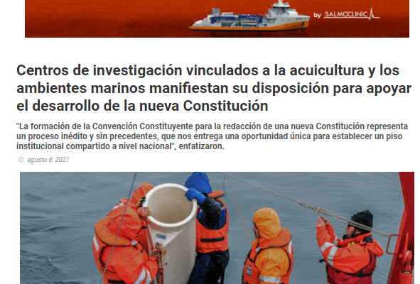 Mundoacuicola.cl: Centros de investigación vinculados a la acuicultura y los ambientes marinos manifiestan su disposición para apoyar el desarrollo de la nueva Constitución