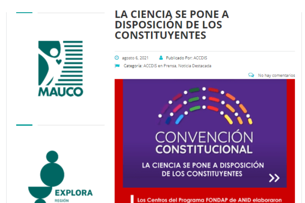 Accdis.cl: La ciencia se pone a disposición de los constituyentes