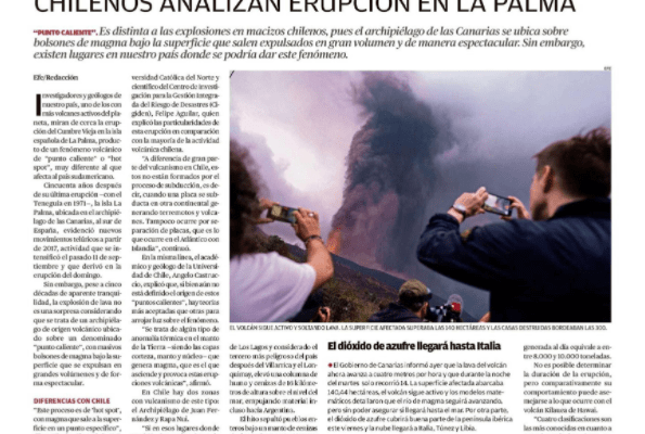 Diario Austral de Valdivia- Vulcanismo de “Hot spot”: Los expertos chilenos analizan erupción en La Palma