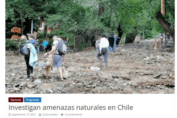 Canal21tv.cl: Investigan amenazas naturales en Chile
