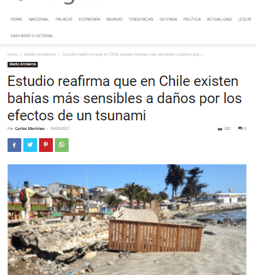 Infogate.cl: Estudio reafirma que en Chile existen bahías más sensibles a daños por los efectos de un tsunami