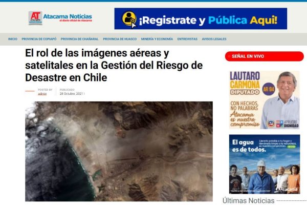 Atacama Noticias – El rol de las imágenes aéreas y satelitales en la Gestión del Riesgo de Desastre en Chile