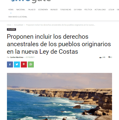 Infogate.cl: Proponen incluir los derechos ancestrales de los pueblos originarios en la nueva Ley de Costas