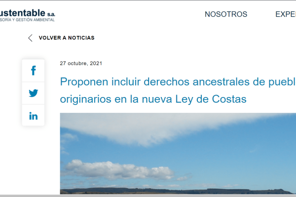 Sustentable.cl: Proponen incluir derechos ancestrales de pueblos originarios en la nueva Ley de Costas