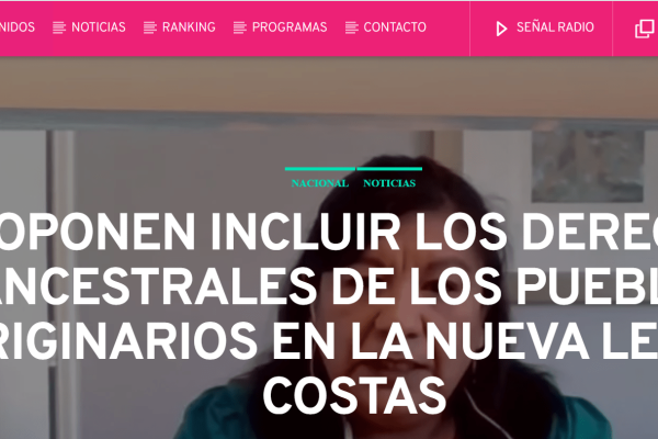 RadioHoy.cl: Proponen incluir los derechos ancestrales de los pueblos originarios en la nueva ley de costas