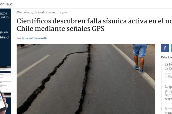 BioBioChile.cl | Científicos descubren falla sísmica activa en el norte de Chile mediante señales GPS