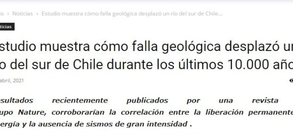 Ciencia en Chile | Estudio muestra cómo falla geológica desplazó un río del sur de Chile durante los últimos 10.000 años