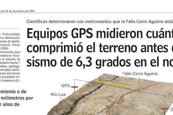 LUN | Equipo GPS midieron cuánto se comprimió el terreno antes de un sismo de 6,3 grados en el norte