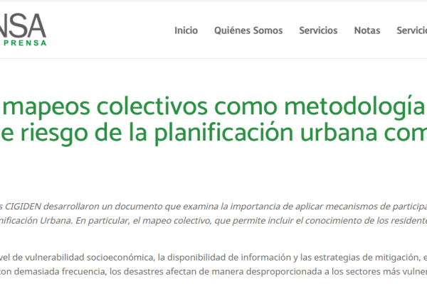 AdPrensa.cl: Proponen mapeos colectivos como metodología para el estudios de riesgo de la planificación urbana comunal