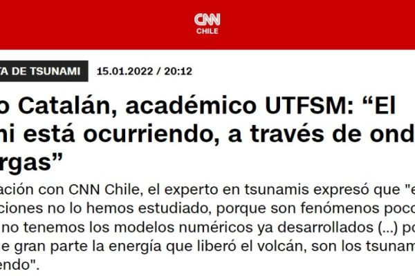 CNN Chile | Patricio Catalán, académico UTFSM: “El tsunami está ocurriendo, a través de ondas muy largas”
