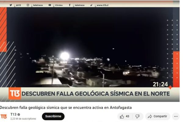 T13 | Descubren falla geológica sísmica que se encuentra activa en Antofagasta