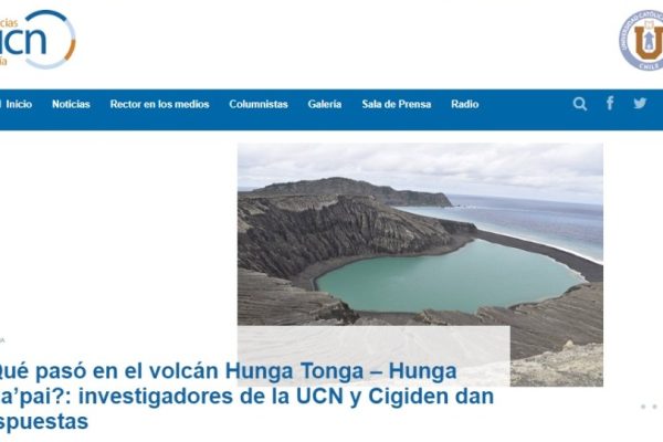 UCN.cl | ¿Qué pasó en el volcán Hunga Tonga – Hunga Haa’pai?: investigadores de la UCN y Cigiden dan respuestas