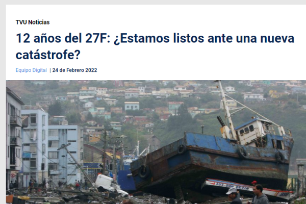 TVU.cl – 12 años del 27F: ¿Estamos listos ante una nueva catástrofe?