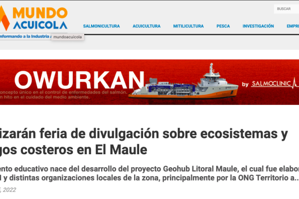 Mundo Acuícola: Realizarán feria de divulgación sobre ecosistemas y riesgos costeros en El Maule
