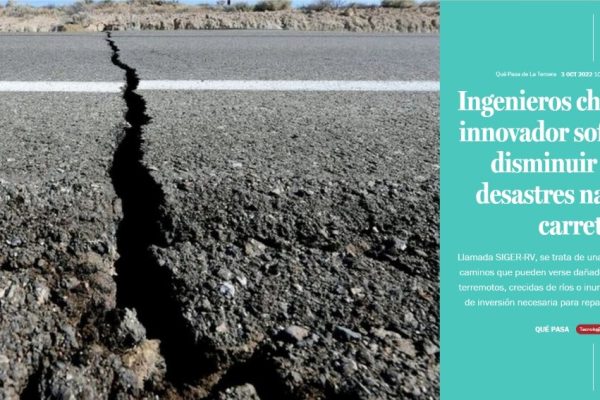 Qué Pasa | La Tercera: ‘Ingenieros chilenos crean innovador software parta disminuir efecto de desastres naturales en carreteras’