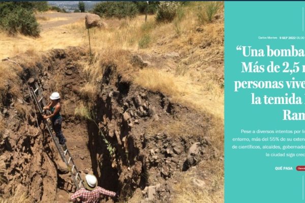 LA TERCERA: “Una bomba de tiempo”: Más de 2,5 millones de personas viven en torno a la temida Falla San Ramón