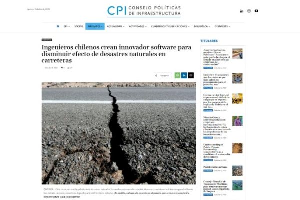 Infraestructurapublica.cl: ‘Ingenieros chilenos crean innovador software para disminuir efecto de desastres naturales en carreteras’