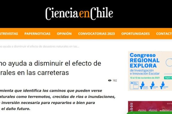 Cienciaenchile.cl | Software chileno ayuda a disminuir el efecto de desastres naturales en las carreteras￼