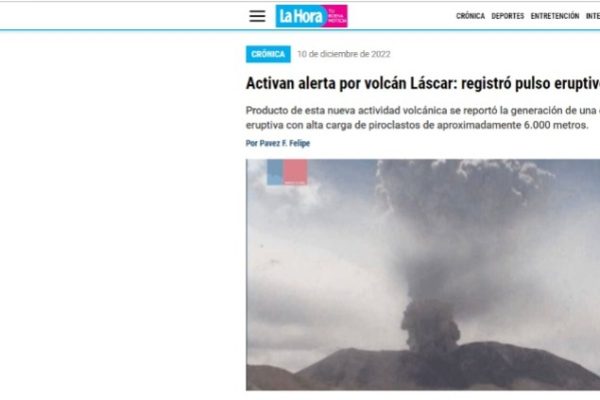 Lahora.cl | Activan alerta por volcán Láscar: registró pulso eruptivo