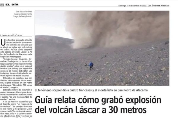 Las Últimas Noticias | Guía relata cómo grabó explosión del volcán Láscar a 30 metros