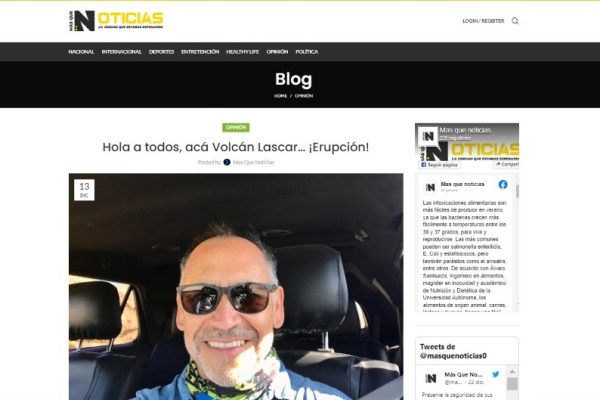 Masquenoticias.cl | Opinión: Hola a todos, acá Volcán Láscar… ¡Erupción!