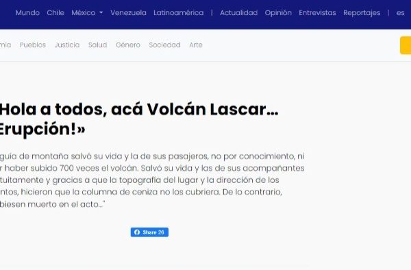 El Ciudadano | «Hola a todos, acá Volcán Lascar… ¡Erupción!»