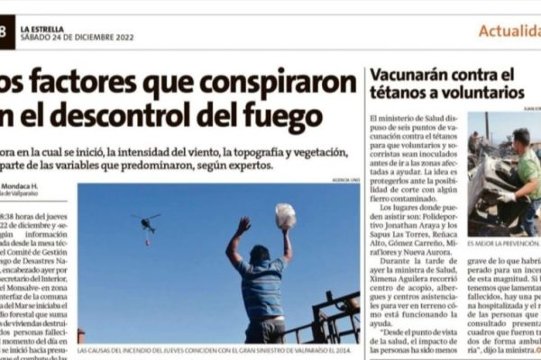 La Estrella de Valparaíso | Los factores que conspiraron en el descontrol del fuego