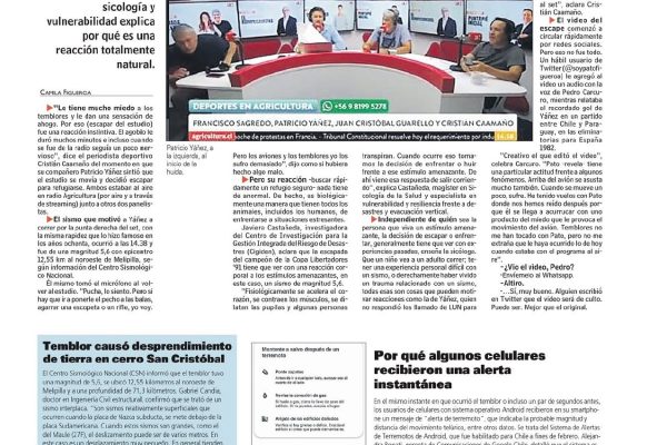LUN | Temblor causó desprendimiento de tierra en San Cristóbal