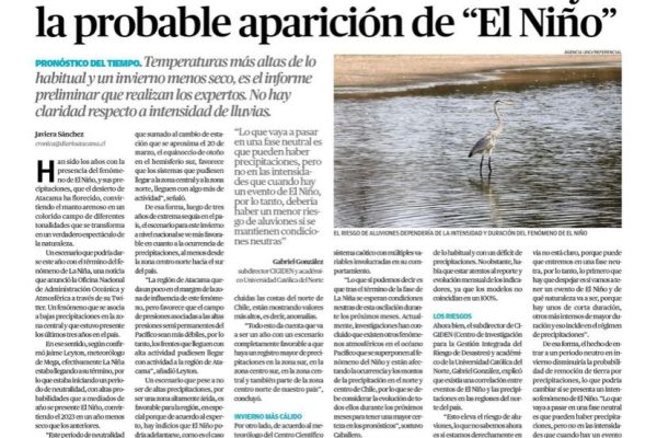 Diario de Atacama | Prevén un invierno menos frío y la probable aparición de “El Niño”