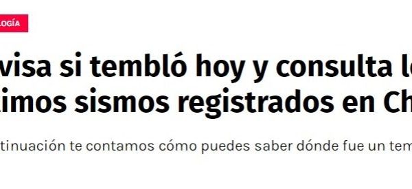 Red Gol | Revisa si tembló hoy y consulta los últimos sismos registrados en Chile